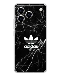 Чехол для ZTE Blade A76 с картинкой «Белый мрамор Adidas»