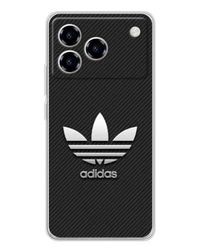 Чехол для ZTE Blade A76 с картинкой «Adidas Карбоновая текстура»