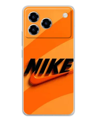 Чехол для ZTE Blade A76 с картинкой «Оранжевый драйв Nike»