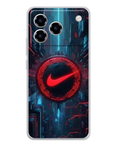 Чехол для ZTE Blade A76 с картинкой «Техногенный стиль Nike»