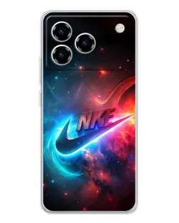 Чехол для ZTE Blade A76 с картинкой «Огненный логотип Nike»