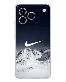 Чехол для ZTE Blade A76 с картинкой «Nike — зимние горы»
