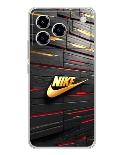 Чехол для ZTE Blade A76 с картинкой «Золотой Nike на металле»
