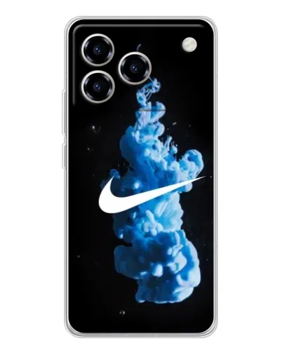 Чехол для ZTE Blade A76 с картинкой «Nike и синий дым»