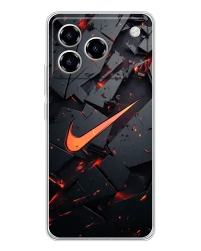 Чехол для ZTE Blade A76 с картинкой «Nike — эффект разломов»
