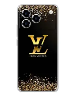 Чехол для ZTE Blade A76 с картинкой «LV — золотые искры»