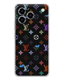 Чехол для ZTE Blade A76 с картинкой «Цветная монограмма LV»