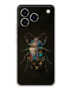 Чехол для ZTE Blade A76 с картинкой «LV — мраморный принт»
