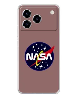 Чехол для ZTE Blade A76 с картинкой «NASA — ретро космос»