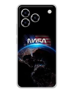 Чехол для ZTE Blade A76 с картинкой «Земля из космоса NASA»