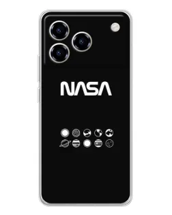 Чехол для ZTE Blade A76 с картинкой «NASA — технический принт»