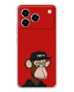 Чохол для ZTE Blade A76 з картинкою «Bored Ape — червоний фон» Чохол для ZTE Blade A76 з картинкою «Bored Ape — червоний фон»