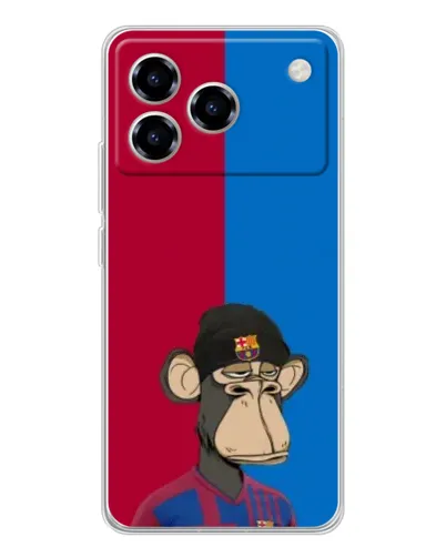 Чехол для ZTE Blade A76 с картинкой «Bored Ape — фанат Барсы»