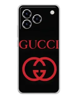 Чехол для ZTE Blade A76 с картинкой «Gucci — красный логотип»