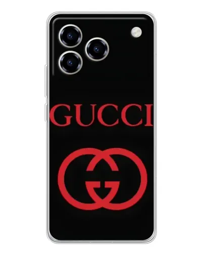 Чехол для ZTE Blade A76 с картинкой «Gucci — красный логотип»