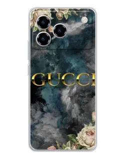 Чехол для ZTE Blade A76 с картинкой «Абстрактные цветы Gucci»