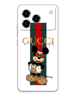 Чехол для ZTE Blade A76 с картинкой «Микки Маус Gucci — полосы»