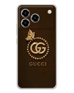 Чехол для ZTE Blade A76 с картинкой «Gucci — золотая бабочка»