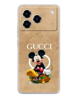 Чехол для ZTE Blade A76 с картинкой «Микки Маус Gucci — крафт»
