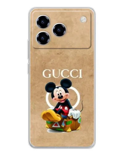 Чехол для ZTE Blade A76 с картинкой «Микки Маус Gucci — крафт»