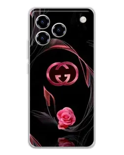 Чехол для ZTE Blade A76 с картинкой «Gucci — неоновая роза»