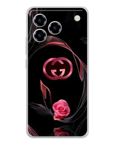 Чехол для ZTE Blade A76 с картинкой «Gucci — неоновая роза»