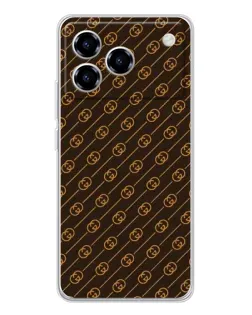Чехол для ZTE Blade A76 с картинкой «Gucci — золотые диагонали»