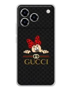 Чехол для ZTE Blade A76 с картинкой «Минни Маус Gucci — черный»