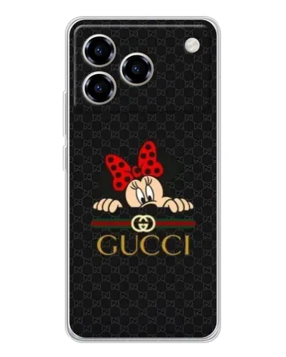 Чехол для ZTE Blade A76 с картинкой «Минни Маус Gucci — черный»