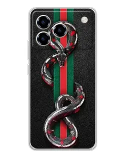 Чехол для ZTE Blade A76 с картинкой «Gucci — змея на полосе» Чехол для ZTE Blade A76 с картинкой «Gucci — змея на полосе»