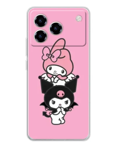 Чехол для ZTE Blade A76 с картинкой «My Melody и Kuromi»