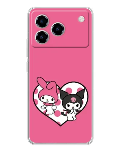 Чехол для ZTE Blade A76 с картинкой «Kuromi и My Melody»