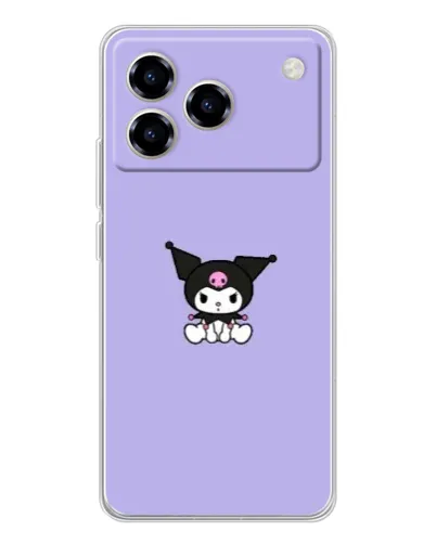 Чехол для ZTE Blade A76 с картинкой «Kuromi — фиолетовый минимализм»