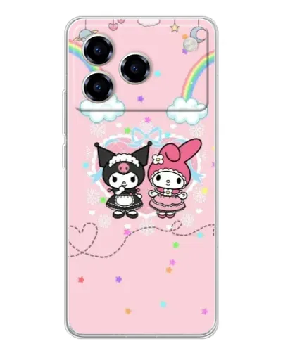 Чехол для ZTE Blade A76 с картинкой «My Melody и Kuromi»