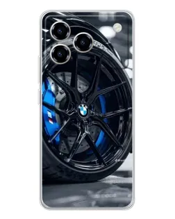 Чехол для ZTE Blade A76 с картинкой «Колесо BMW вблизи»