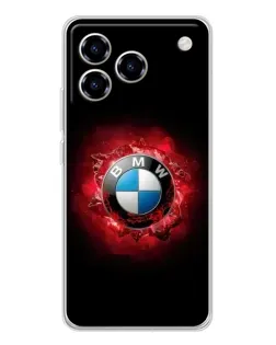 Чехол для ZTE Blade A76 с картинкой «Логотип BMW — вспышка»