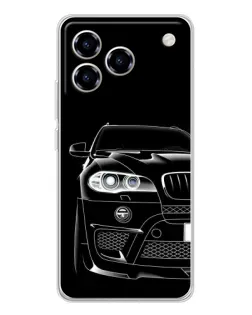 Чехол для ZTE Blade A76 с картинкой «Темный силуэт BMW»