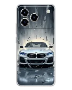 Чехол для ZTE Blade A76 с картинкой «BMW в свете фар»