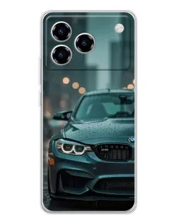 Чехол для ZTE Blade A76 с картинкой «BMW в огнях города»