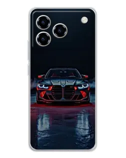 Чехол для ZTE Blade A76 с картинкой «BMW на мокрой дороге»