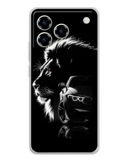 Чехол для ZTE Blade A76 с картинкой «BMW и лев»