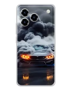 Чехол для ZTE Blade A76 с картинкой «BMW в дыму»