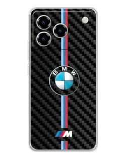 Чехол для ZTE Blade A76 с картинкой «Эмблема BMW и карбон»