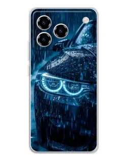 Чехол для ZTE Blade A76 с картинкой «BMW под дождем»