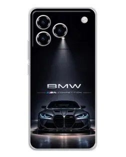 Чехол для ZTE Blade A76 с картинкой «BMW сквозь ночной город»
