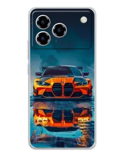 Чехол для ZTE Blade A76 с картинкой «BMW — золотая эмблема»