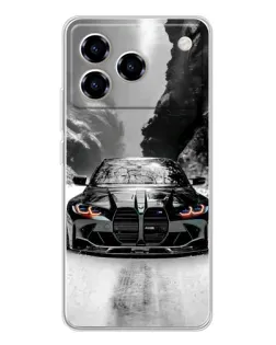 Чехол для ZTE Blade A76 с картинкой «BMW — акварельный дрифт»