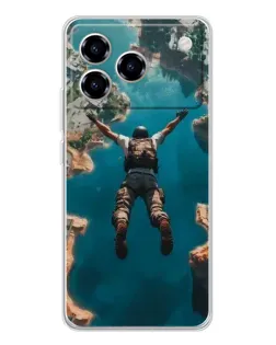 Чехол для ZTE Blade A76 с картинкой «PUBG — свободное падение»