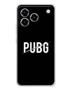 Чехол для ZTE Blade A76 с картинкой «PUBG — белый логотип»
