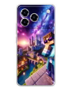 Чехол для ZTE Blade A76 с картинкой «Стив и космос»
